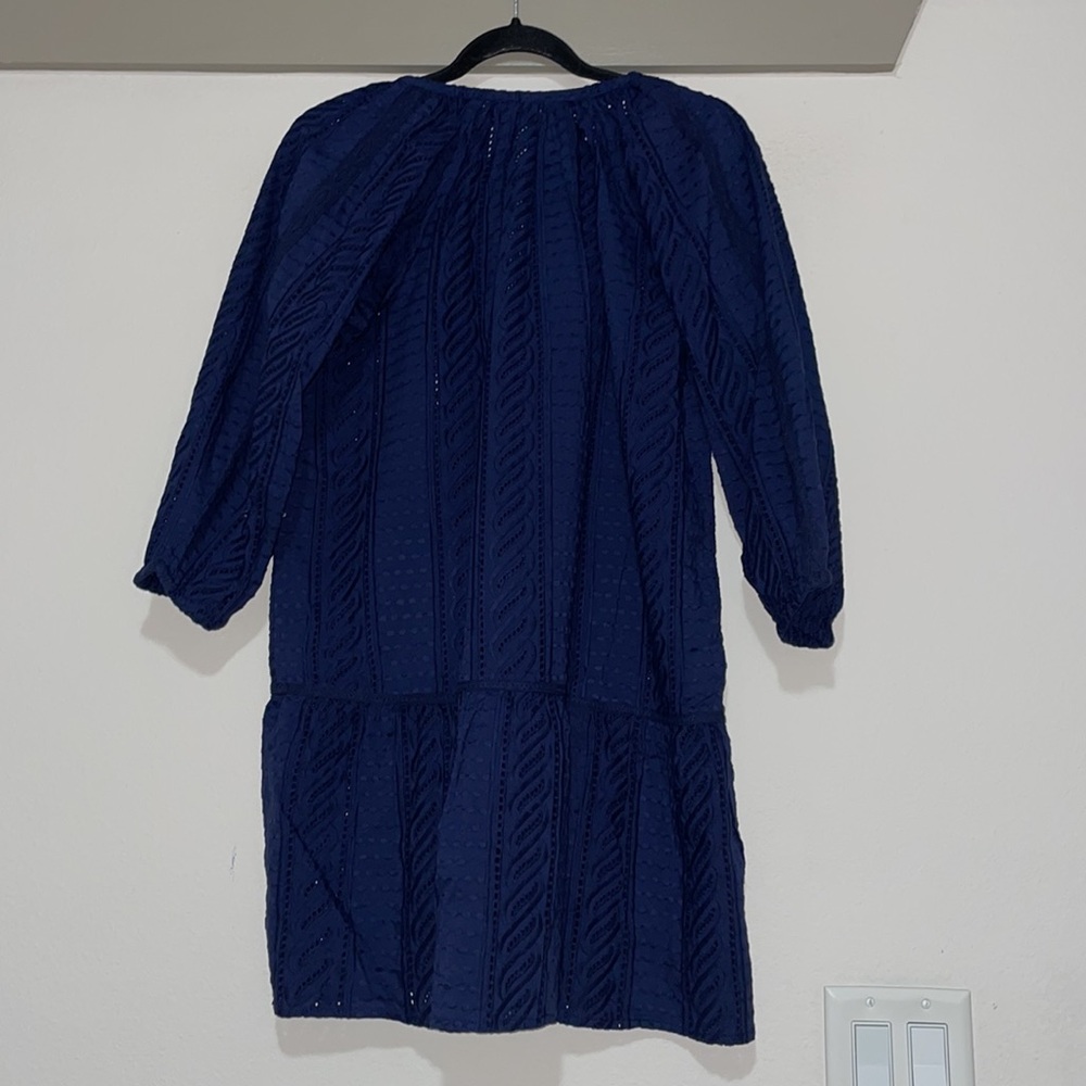 Melissa Odabash Ashley Embroidered Mini Dress Swim Coverup in Navy SZ M NWT - Picture 3 of 6